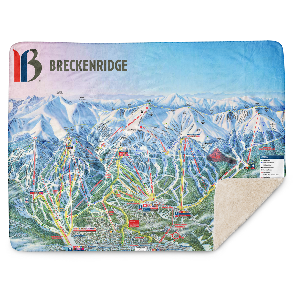Ski Resort Trail Map Throw Blankets