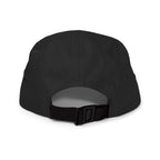Back view of the Vail Five Panel Hat showcasing the nylon strap clip closure, official licensed ski resort apparel by Mtns Co.