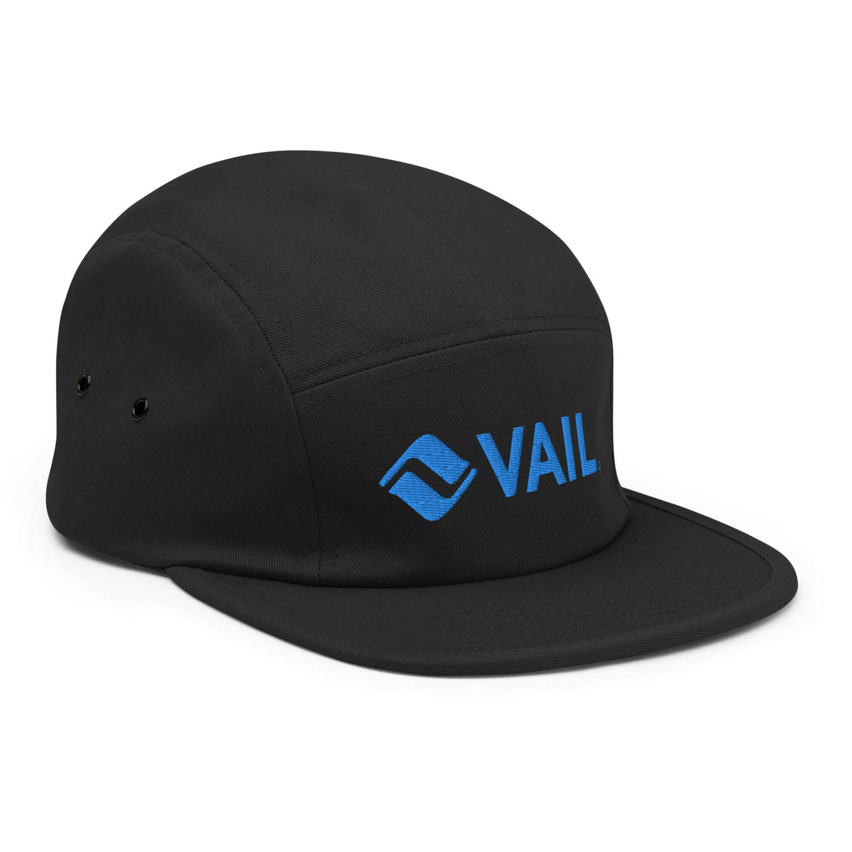 Vail Five Panel Hat by Mtns Co, official licensed ski resort apparel with trail map logo, comfortable low profile design.