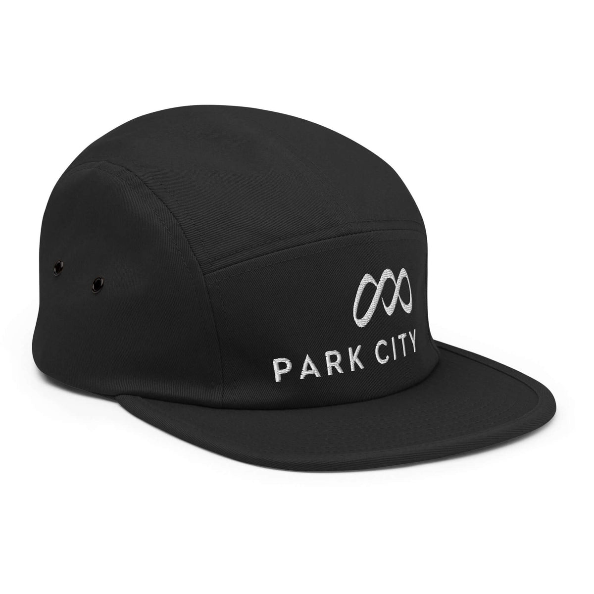 Park City Five Panel Hat from Mtns Co, official licensed ski resort apparel with trail map logo.