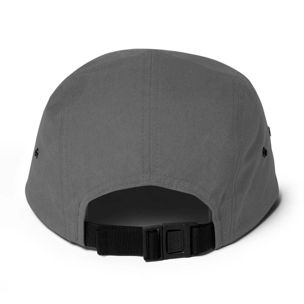 Keystone Panel Cap back view with nylon strap clip closure, official licensed ski resort apparel Mtns Co Trail Map Logo.