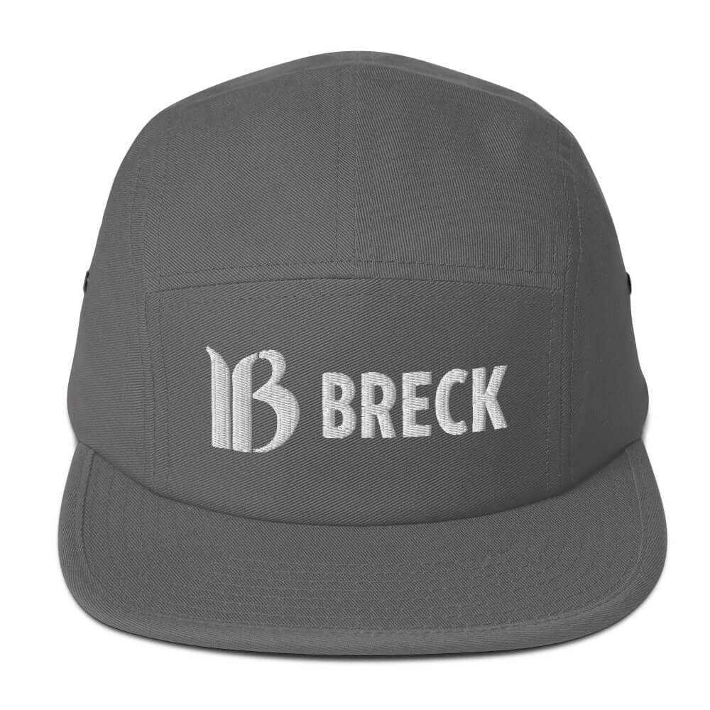 Breck Five Panel Hat with official licensed ski resort logo from Mtns Co, perfect for outdoor adventures.
