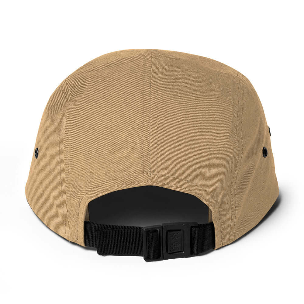 Keystone Panel Cap rear view showing nylon strap clip closure, part of official licensed ski resort apparel Mtns Co.