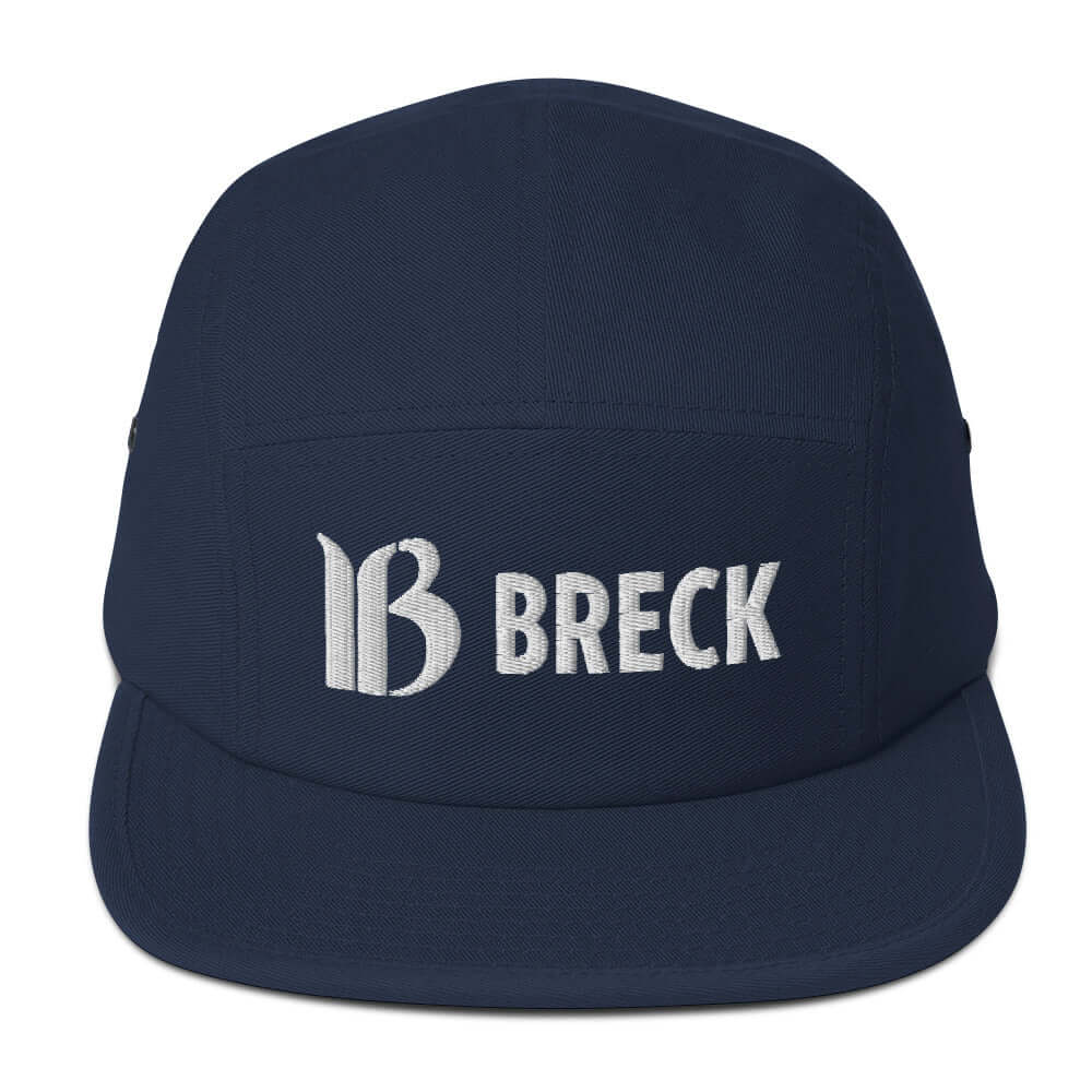 Breck Five Panel Hat by Mtns Co, official licensed ski resort apparel featuring Trail Map Logo, low profile and soft-structured design.