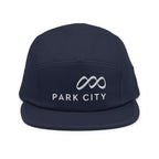 Park City Five Panel Hat by Mtns Co with Trail Map Logo, low profile, 100% cotton, official licensed ski resort apparel.
