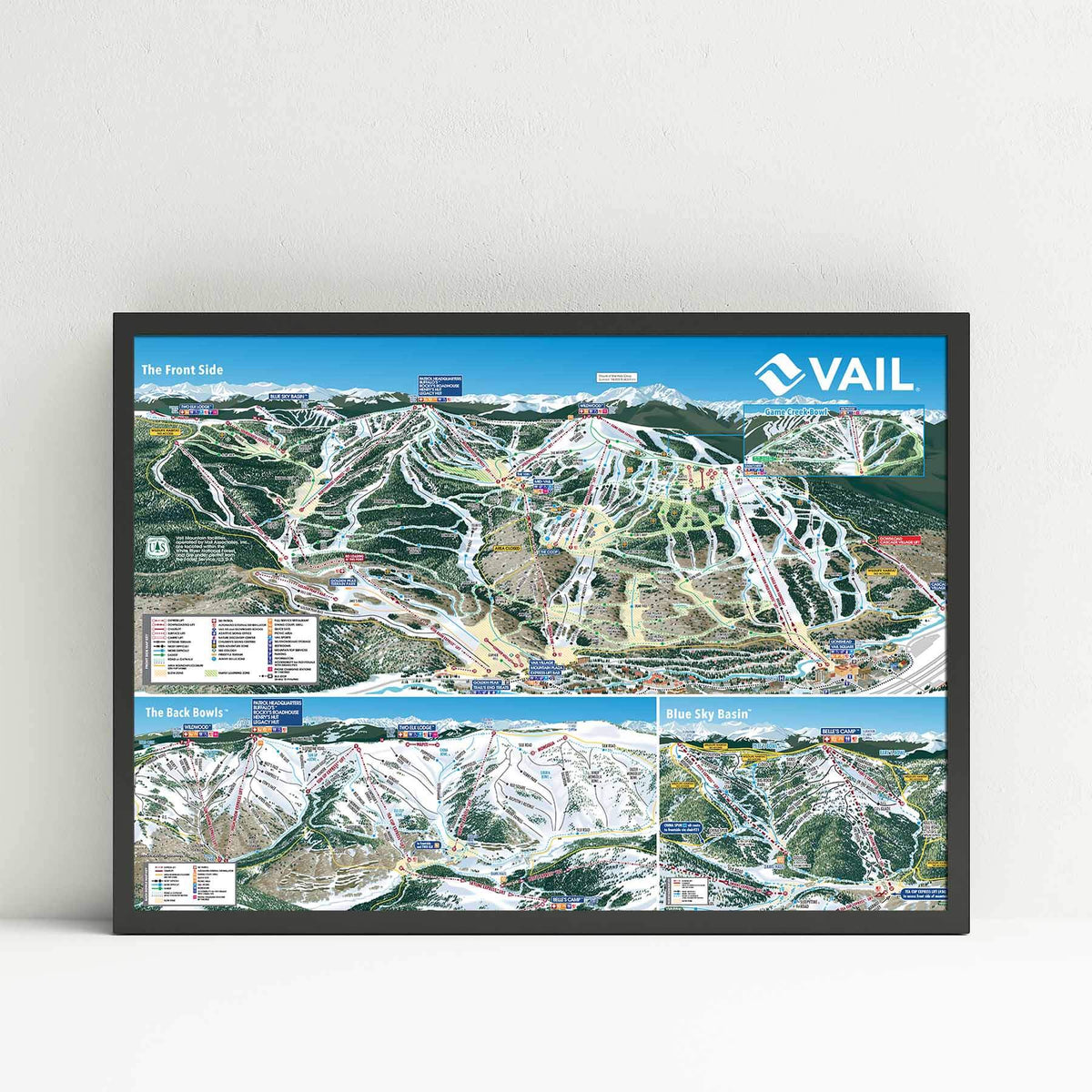 Vail Ski Resort Trail Map Poster – Mtns Co