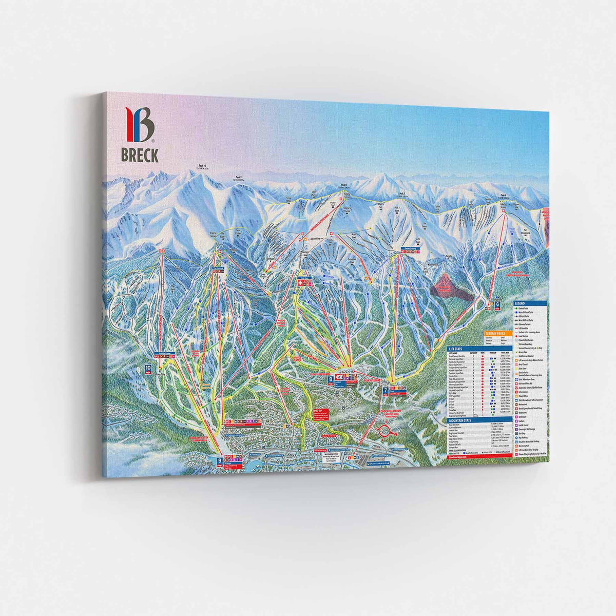 Breckenridge Ski Resort Trail Map Poster – Mtns Co
