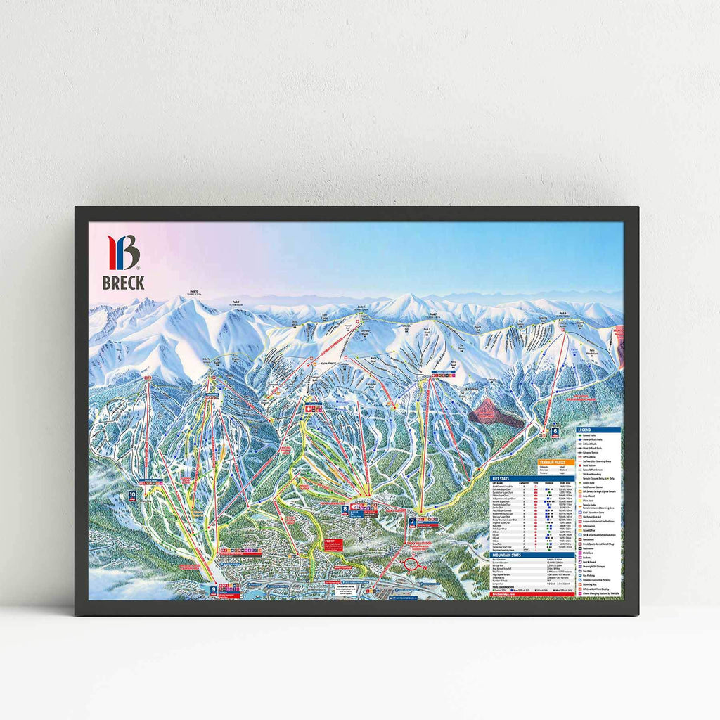 Breckenridge Ski Resort Trail Map Poster – Mtns Co