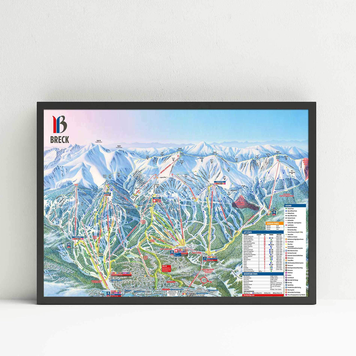 Breckenridge Ski Resort Trail Map Poster – Mtns Co