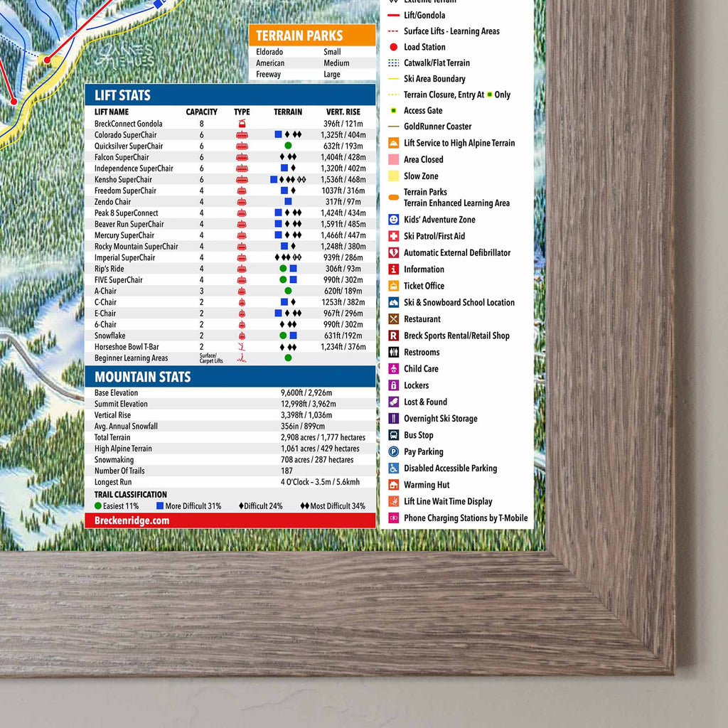 Breckenridge Ski Resort Trail Map Poster – Mtns Co