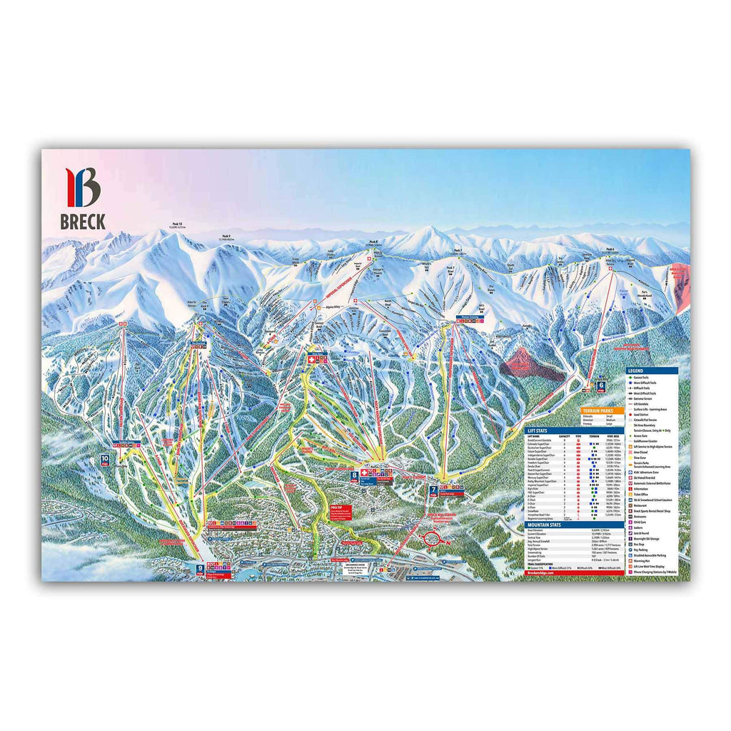 Breckenridge Ski Resort Trail Map Poster – Mtns Co