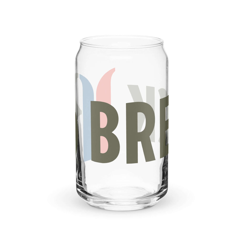 Breck Glass featuring Mtns Co Trail Map Logo; perfect for cocktails and beverages, 16 oz capacity.
