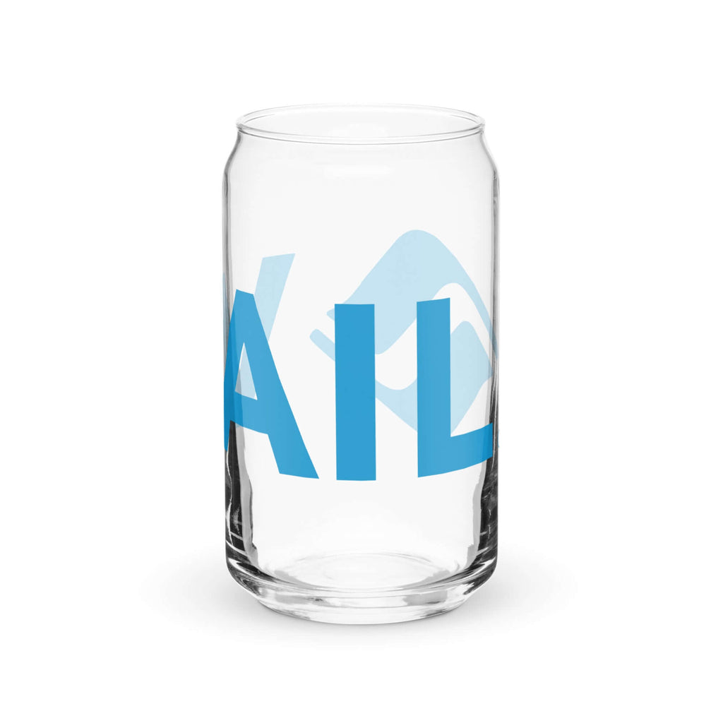 Vail Glass featuring trendy design by Mtns Co, perfect for beverages at Vail ski resort, 16 oz. capacity.