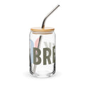 Breck Glass by Mtns Co with stylish straw, perfect for beverages. Official licensed ski resort apparel with Trail Map Logo.