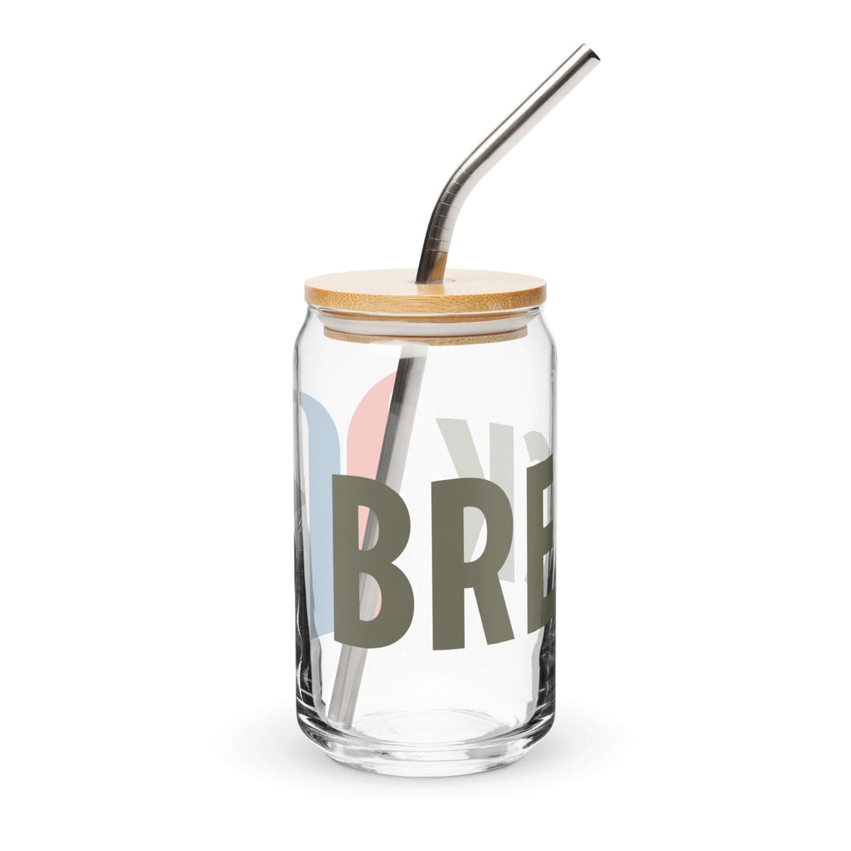 Breck Glass by Mtns Co with stylish straw, perfect for beverages. Official licensed ski resort apparel with Trail Map Logo.