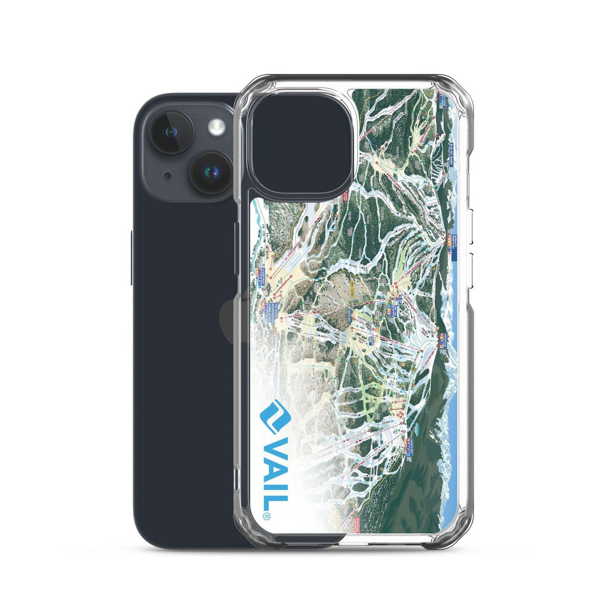 Vail Trail Map iPhone Case by Mtns Co, official licensed ski resort apparel with detailed trail map design.