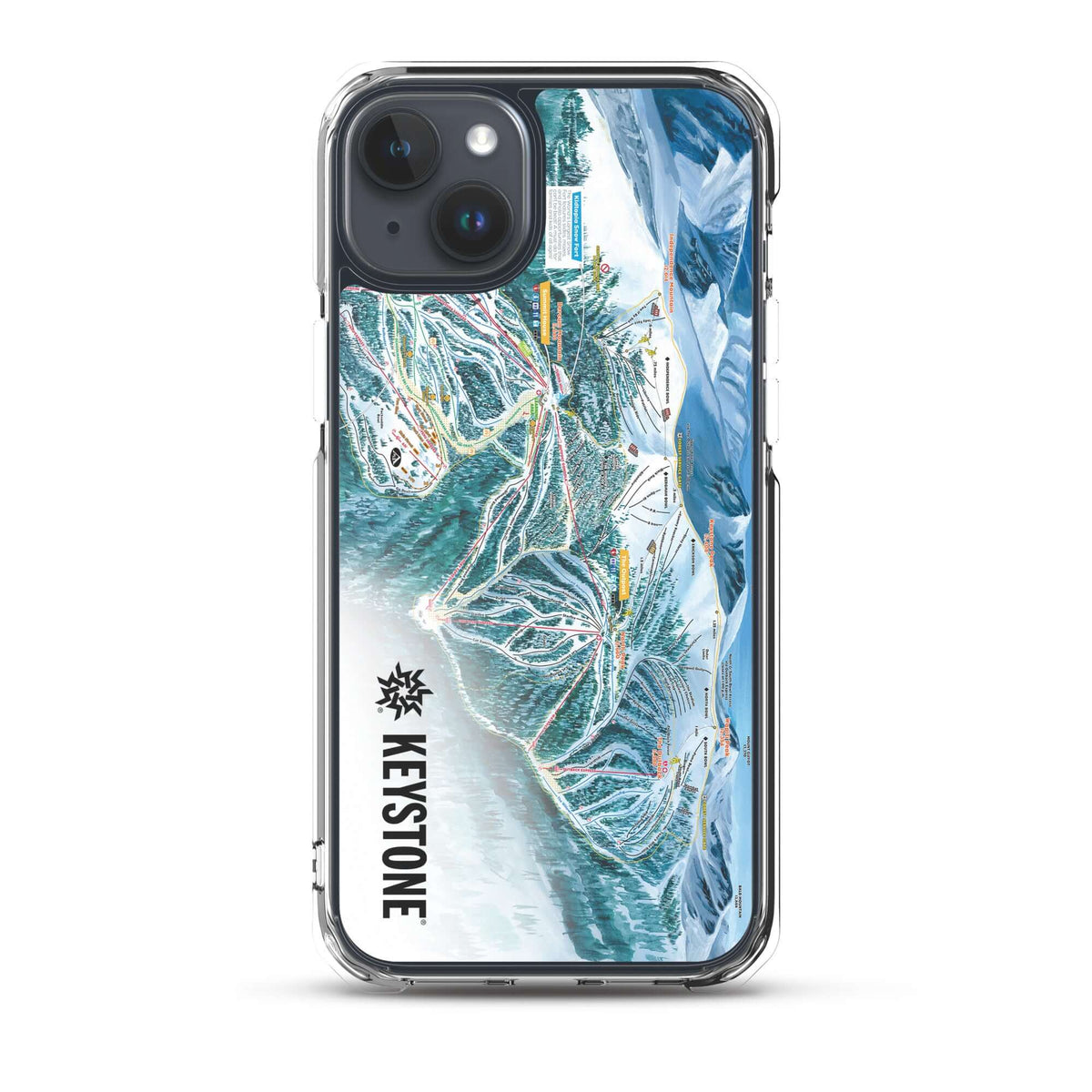 Keystone Trail Map iPhone Case by Mtns Co, featuring a detailed ski trail map design.