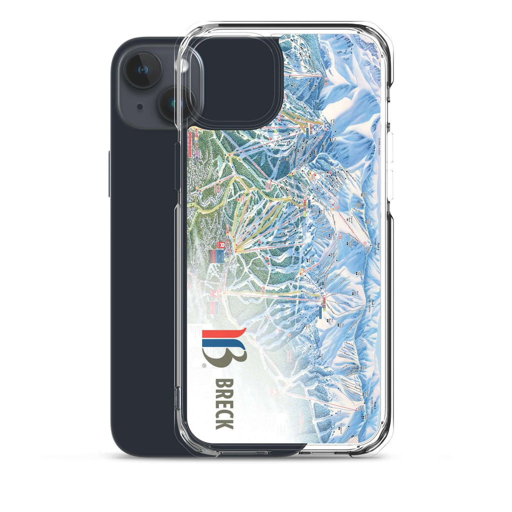 Breckenridge Trail Map iPhone Case showcasing official ski resort map design by Mtns Co.