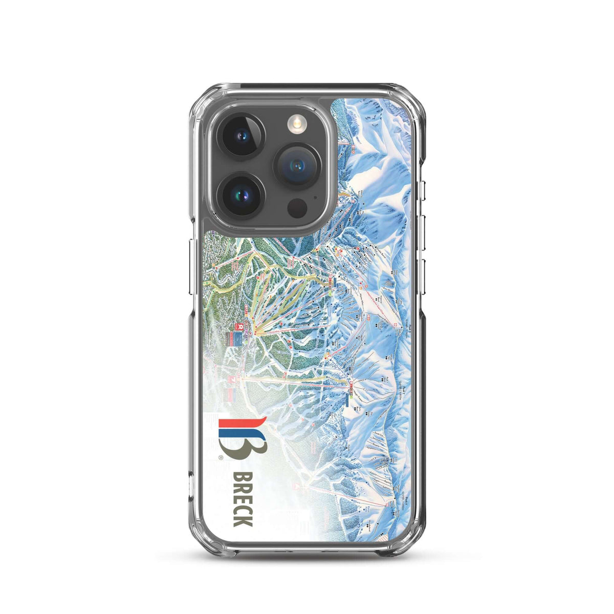 Breckenridge Trail Map iPhone Case featuring official licensed ski resort apparel Mtns Co Trail Map Logo.