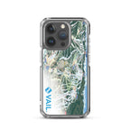 Vail Trail Map iPhone Case featuring official Vail Trail Map design and Mtns Co logo, perfect for ski enthusiasts.
