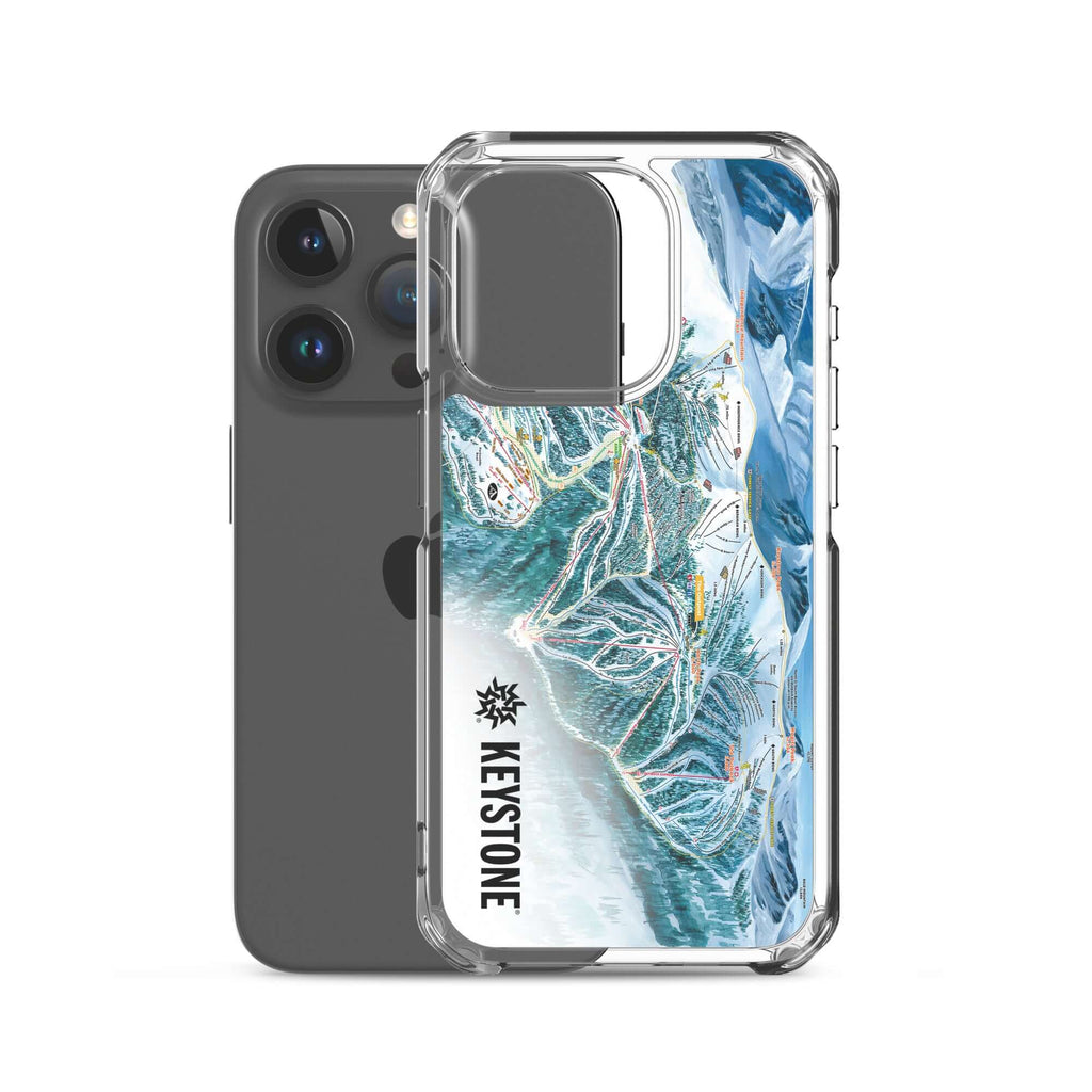 Keystone Trail Map iPhone Case by Mtns Co, featuring official ski resort trail map design, scratch and dirt protection.