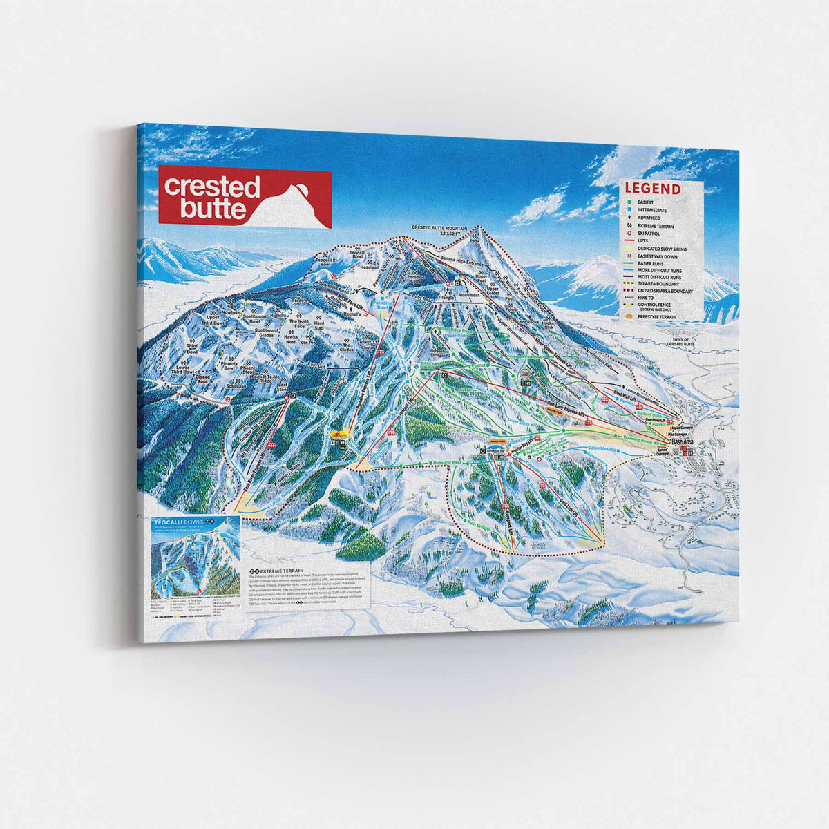 Crested Butte Ski Resort Trail Map Poster – Mtns Co