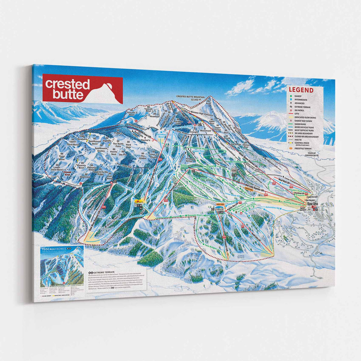 Crested Butte Ski Resort Trail Map Poster – Mtns Co
