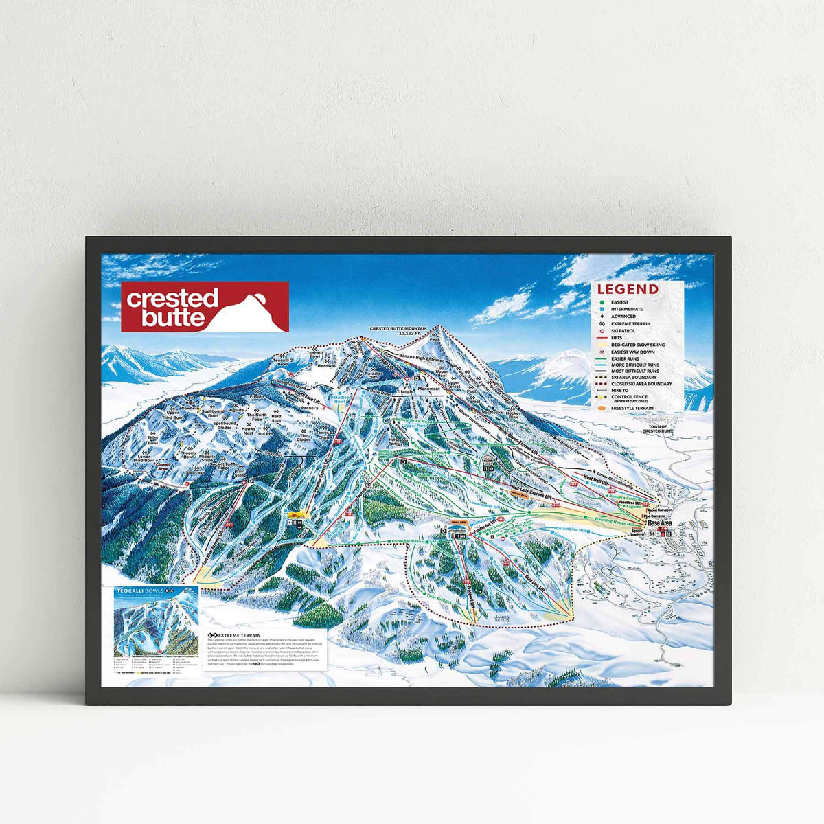 Crested Butte Ski Resort Trail Map Poster – Mtns Co