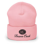 Beaver Creek Beanie in pink with Mtns Co Trail Map Logo, official licensed ski resort apparel for adults.