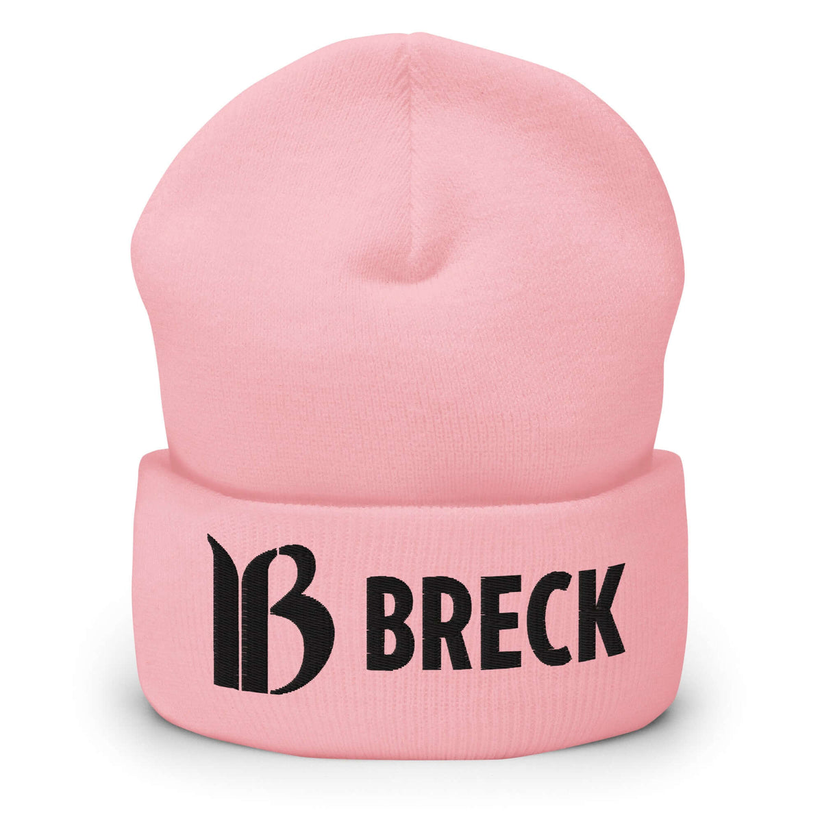Breckenridge Beanie in pink with black logo, official licensed ski resort apparel by Mtns Co.