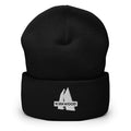 Kirkwood Beanie featuring the embroidered Mtns Co Trail Map Logo, perfect for ski resort enthusiasts.