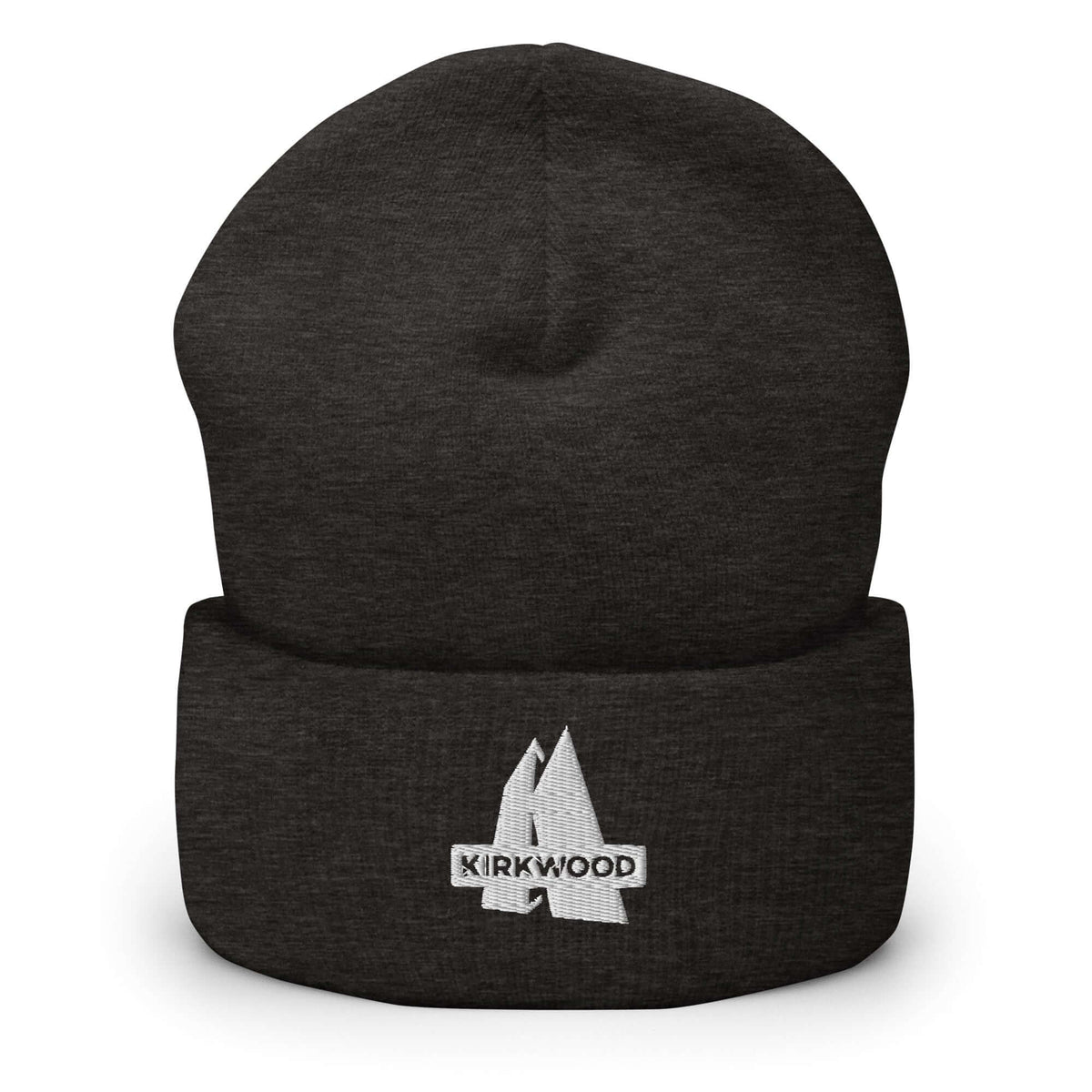 Kirkwood Beanie from Mtns Co featuring official embroidered resort logo, perfect for ski helmet use.
