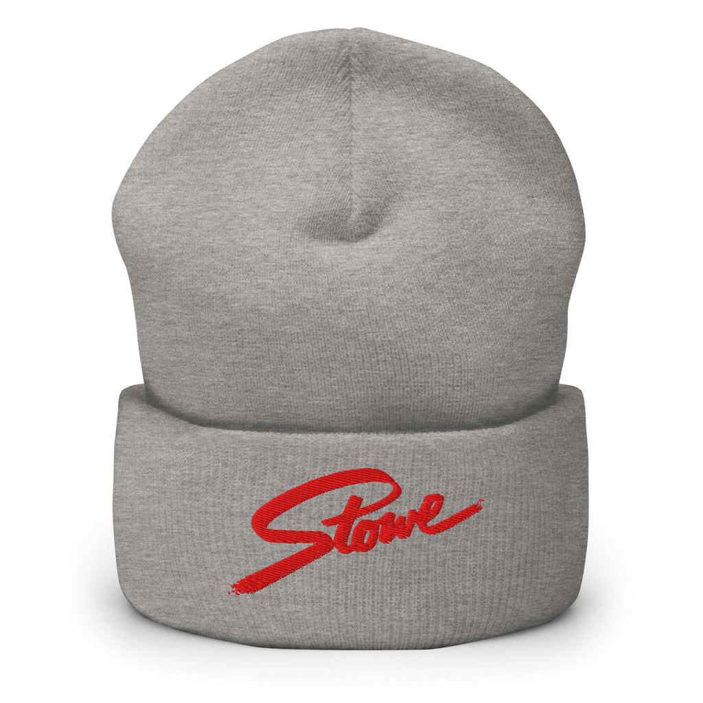 Stowe Beanie by Mtns Co, featuring official ski resort Trail Map Logo, soft and warm for skiing and casual wear.