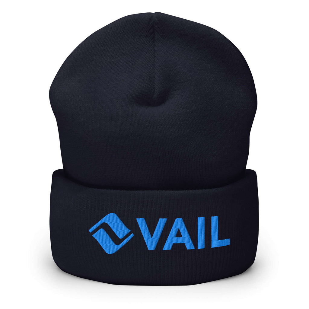 Vail Beanie by Mtns Co, featuring official Vail logo, perfect for ski and winter activities, soft and hypoallergenic.