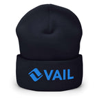 Vail Beanie by Mtns Co, featuring official Vail logo, perfect for ski and winter activities, soft and hypoallergenic.