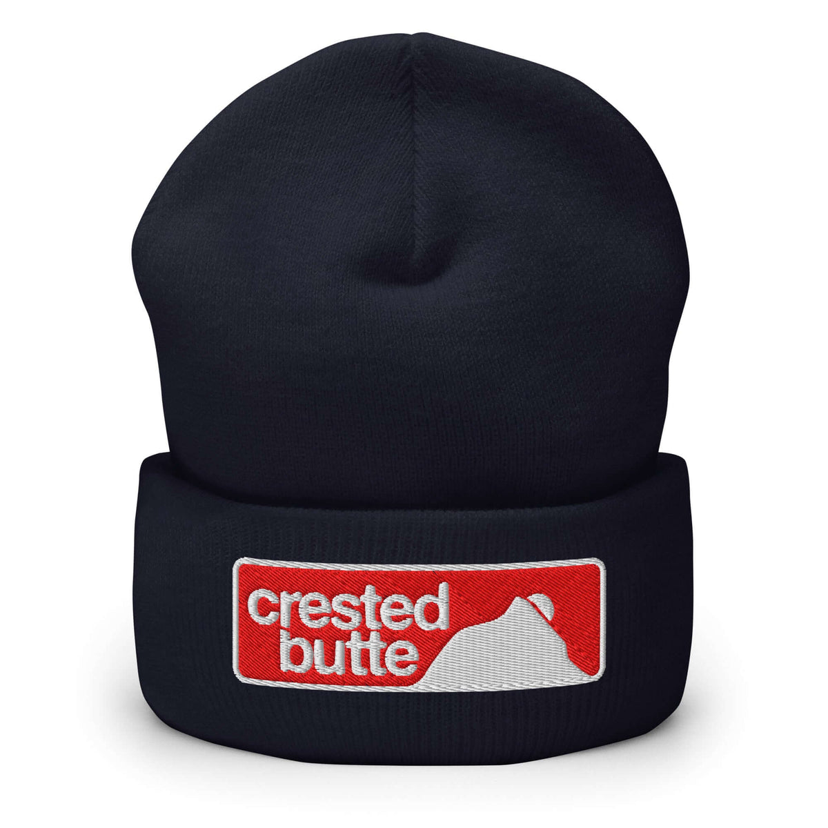 Crested Butte Beanie by Mtns Co with embroidered logo, perfect for skiing and winter strolls, official licensed ski resort apparel.