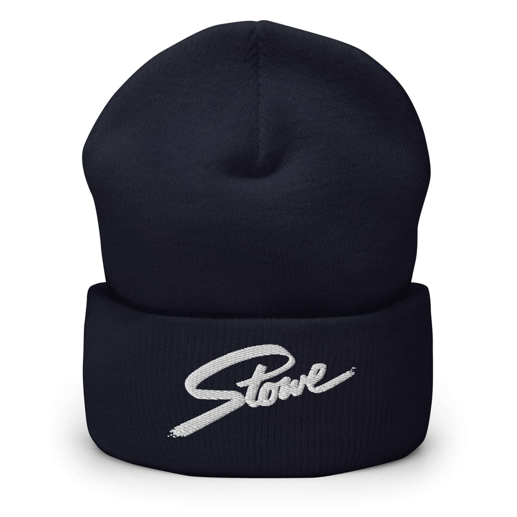 Stowe Beanie featuring the official embroidered logo, perfect for ski helmet use by Mtns Co.