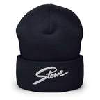 Stowe Beanie featuring the official embroidered logo, perfect for ski helmet use by Mtns Co.