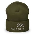 Park City Beanie featuring embroidered Park City logo, official licensed ski resort apparel by Mtns Co.