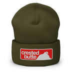 Crested Butte Beanie featuring official Mtns Co logo, perfect for ski or casual wear, made from soft Turbo acrylic.