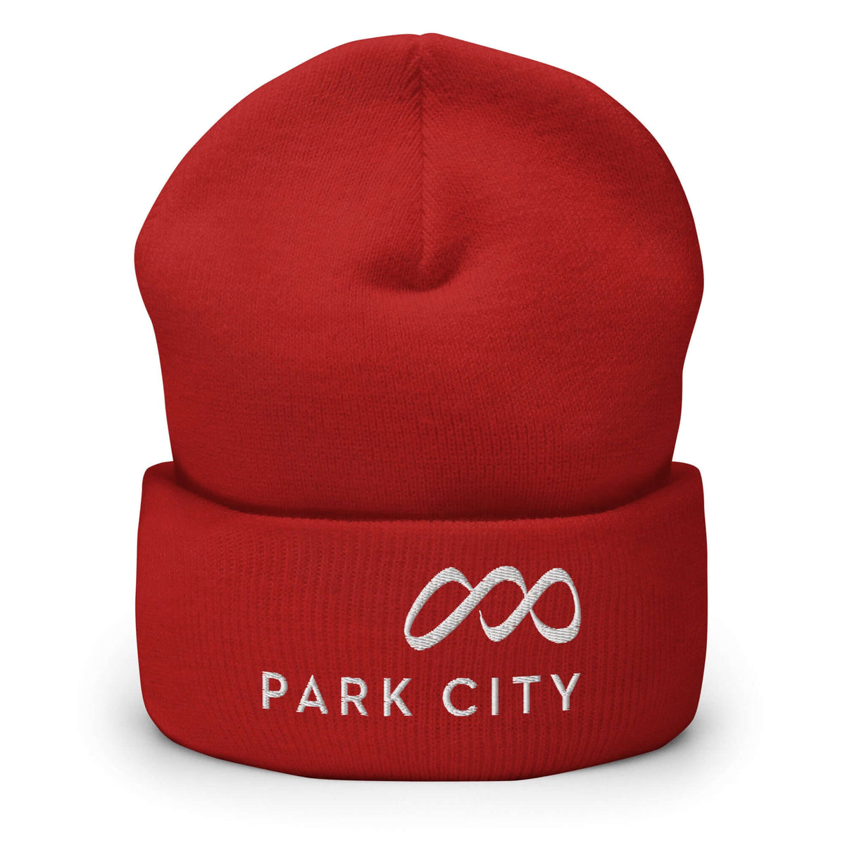Park City Beanie from Mtns Co, perfect for skiing with a snug fit under helmets and featuring the official logo.