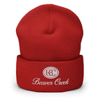 Beaver Creek Beanie in red color with embroidered logo, official licensed ski resort apparel by Mtns Co.