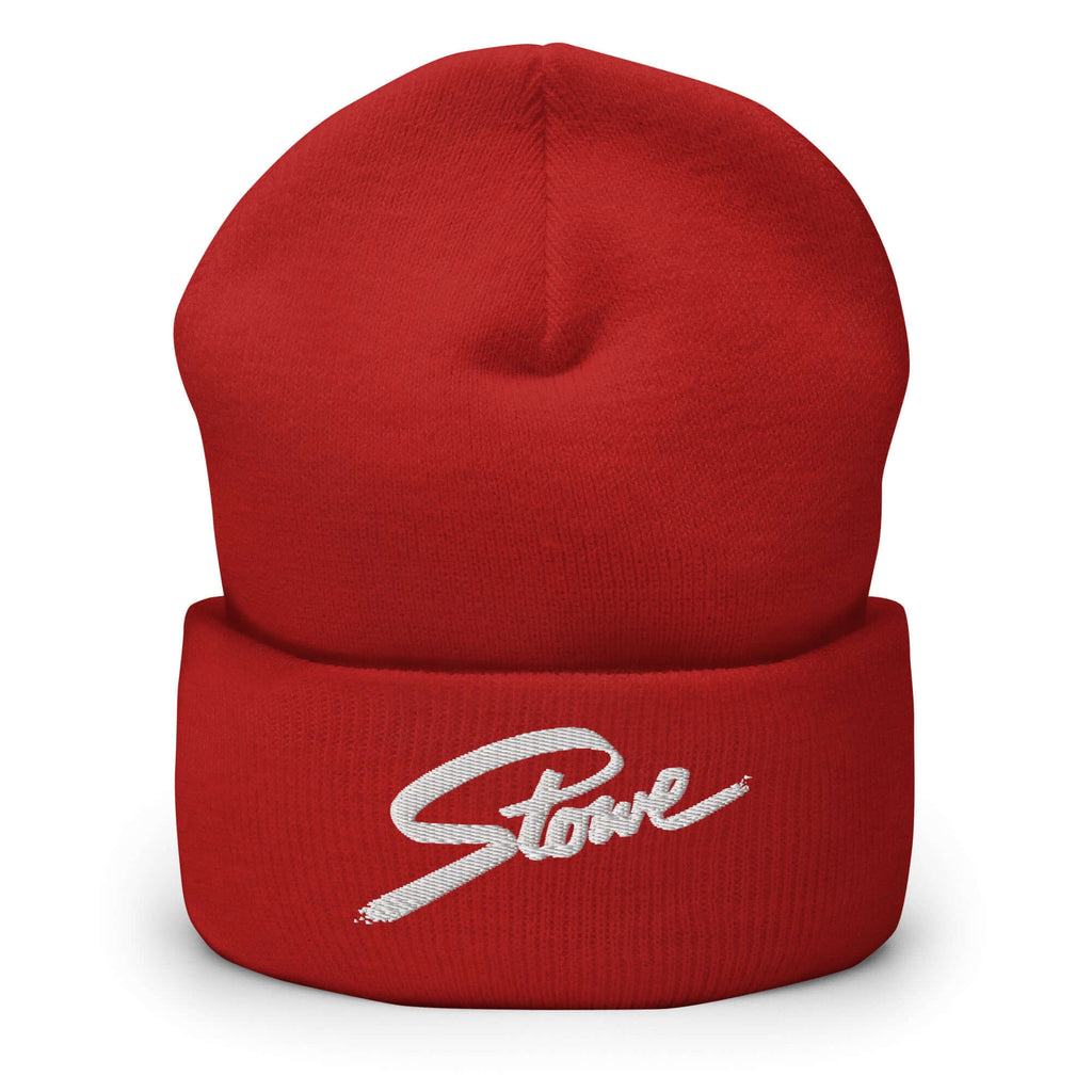 Stowe Beanie by Mtns Co featuring embroidered logo, perfect helmet-friendly design for ski resort outings