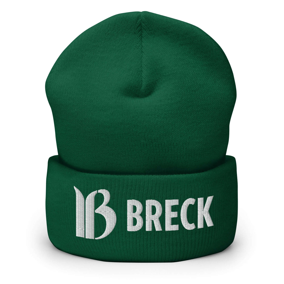 Breckenridge Beanie in green with embroidered logo, ideal for ski wear from Mtns Co, official licensed ski resort apparel.