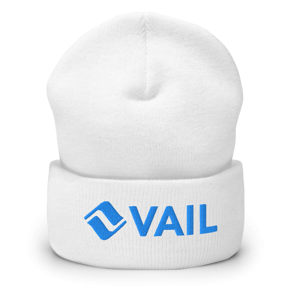 Vail Beanie featuring the official resort logo, perfect for ski helmets, by Mtns Co.
