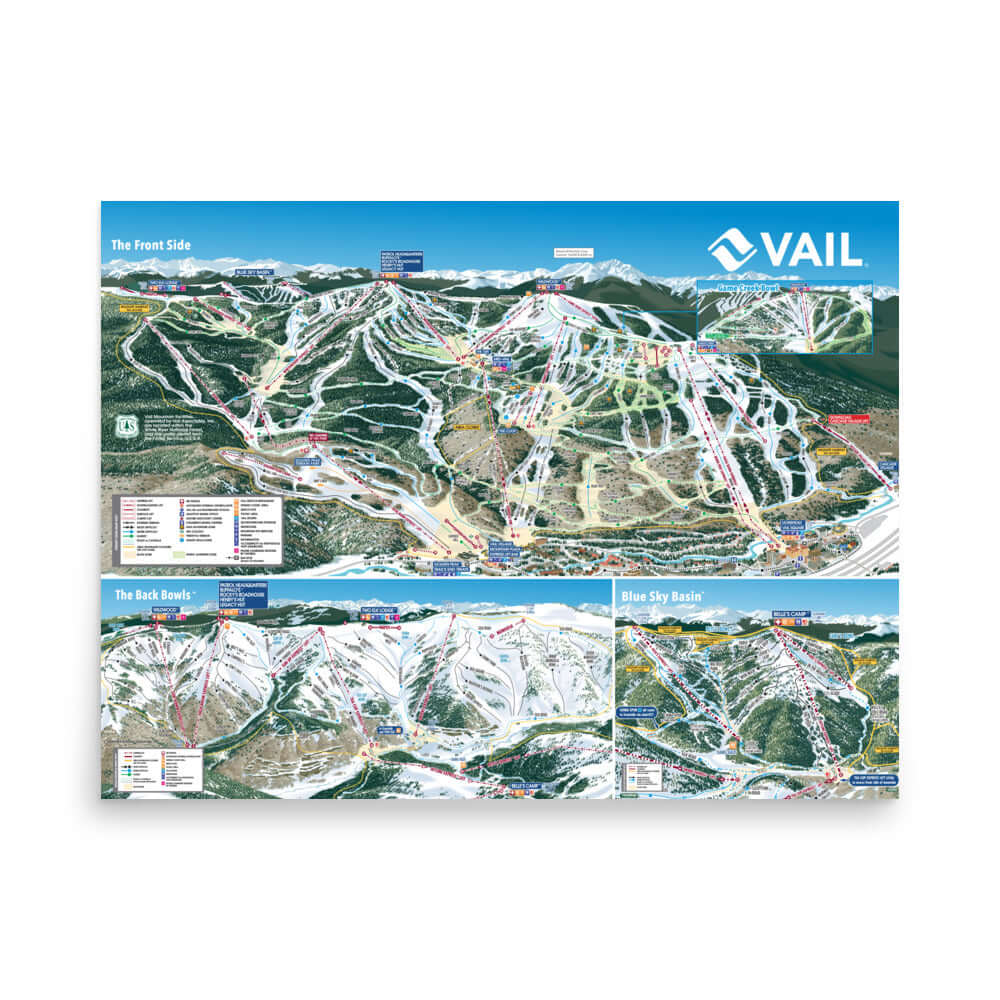 Vail Ski Resort Trail Map Poster – Mtns Co