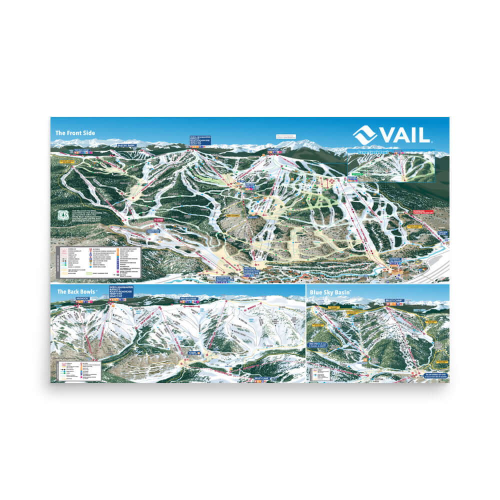 Vail Ski Resort Trail Map Poster – Mtns Co