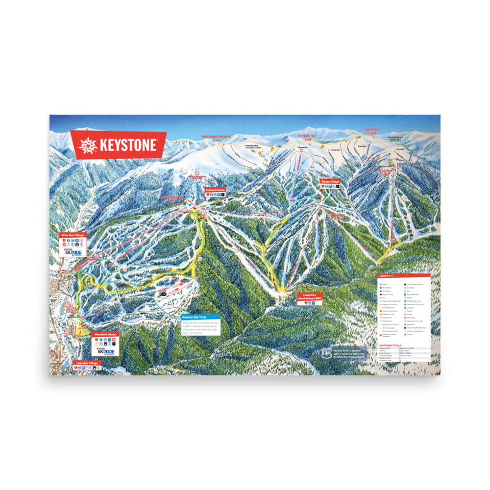 Keystone Ski Resort Trail Map Poster – Mtns Co