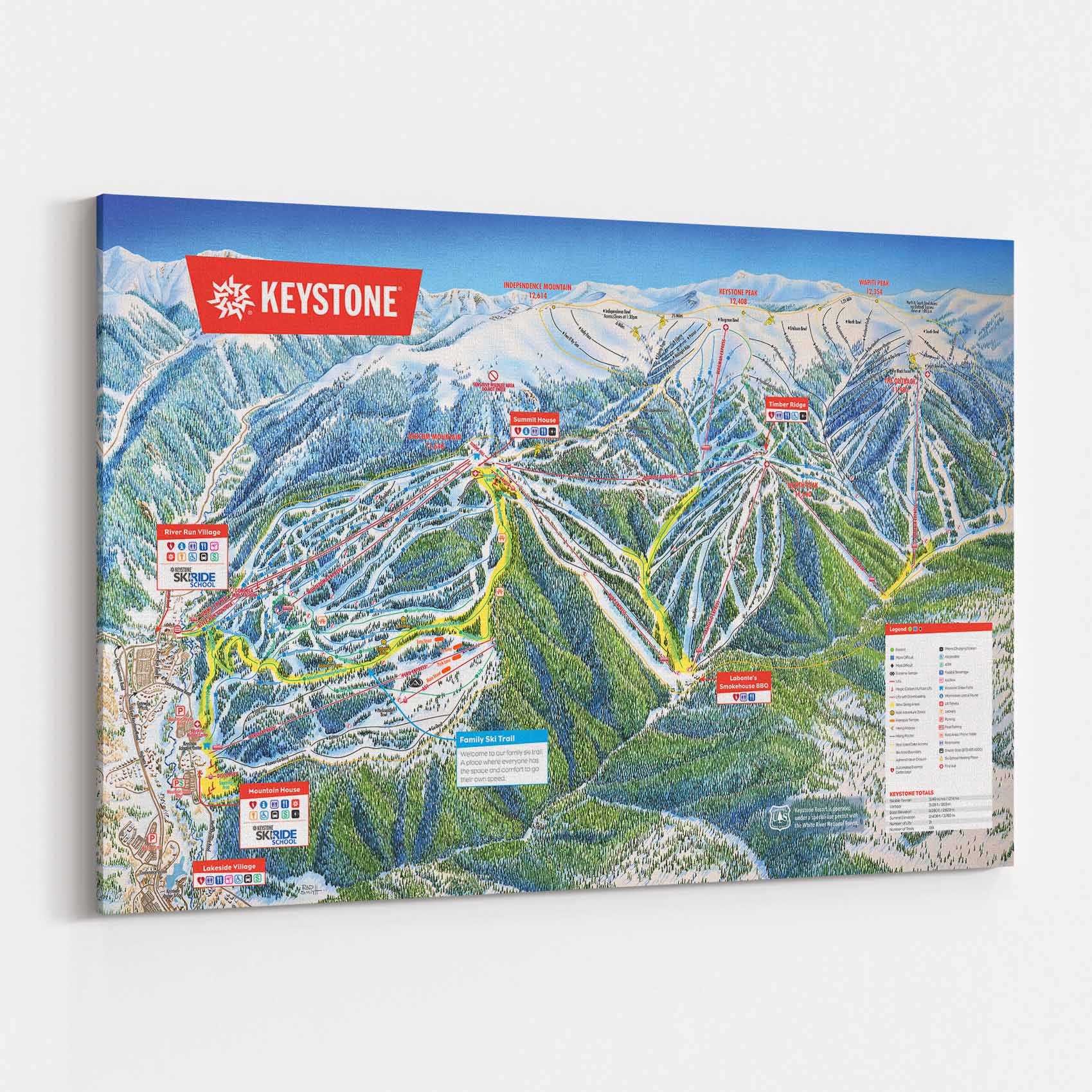 Keystone Ski Resort Trail Map Poster Unframed Framed Or Canvas