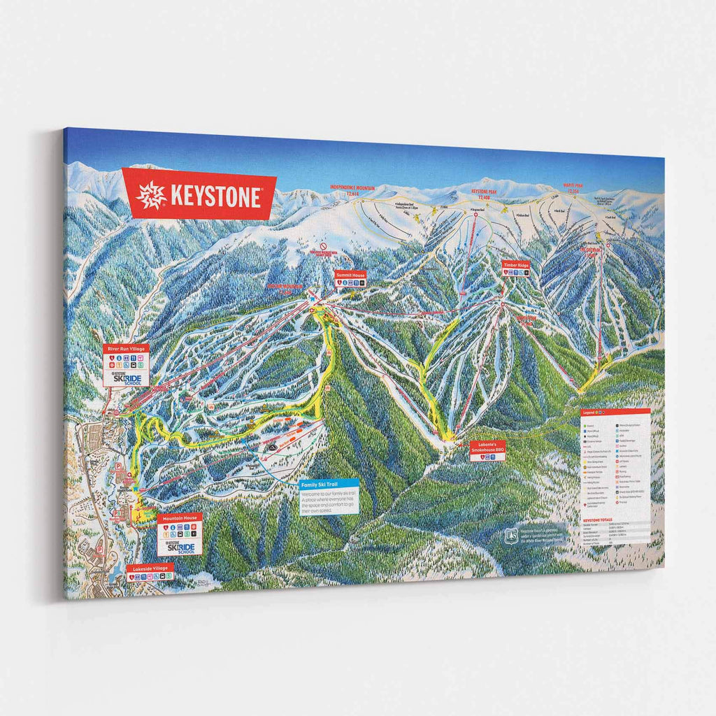 Keystone Ski Resort | Trail Map Poster. Unframed, Framed, or Canvas ...